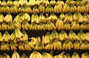 Shelves full of bananas